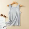 Camisola de Modal para Mujer Primavera y Verano Delgada Ajustada Versátil Camisa Base con Hilo Máscara Ajuste Adelgazante Top Individual