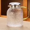 Tetera de vidrio resistente a altas temperaturas, tetera de gran capacidad para agua fría, tetera para preparar té, juego de tazas para agua fría, tetera de vidrio resistente a altas temperaturas para preparar té