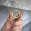Librito Rojo popular anillo antiguo de patrón rizado de Bauhinia para mujer estilo retro palaciego dorado tallado anillo liso al por mayor
