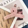 Presilha de Cabelo de Pelúcia em Formato de Coração para Outono e Inverno, Presilha Grande Fofa Estilo Coreano para Mulheres, Adequada para Penteados Updos, Presilha de Tubarão