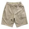 Verão malha elástico cintura solta calça de cinco pontos textura cordão fresco bonito grande bolso respirável esportes shorts casuais para homens