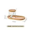 Conjunto de Potes para Temperos de Vidro Borossilicato Alto para Cozinha Doméstica com Tampa de Bambu, Potes Transparentes à Prova de Poeira para Açúcar e Sal
