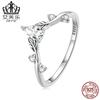 Anillo Evelor original de plata de ley s925 con hojas y circonitas, joyería de moda BSR308