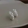 Exquisitos Pendientes de Perlas y Diamantes Estilo Francés para Mujer, Moda de Alta Gama de Nicho, Versátiles para el Trabajo, Efecto Adelgazante, Accesorios para Orejas