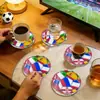 Posavasos de Acrílico para Fútbol con Temática de Atmósfera Mundialista Transfronteriza, Diseños Creativos de Banderas, Tapetes Aislantes de Calor, Souvenirs de Merchandising para Aficionados