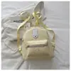 Mochila de estilo coreano con estampado de lunares, conejo y estrellas en bloques de color para estudiantes, bolsa escolar de gran capacidad, mochila linda y elegante para niñas