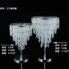 Adereços de Casamento Suporte de Flor de Gelo de Cristal Decoração da Mesa Principal Suporte de Flores para Mesa do Salão de Casamento Vaso Europeu Ornamentos de Ferro