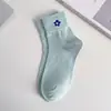 Calcetines de Primavera y Verano para Mujer, Calcetines de Media Pantorrilla, Calcetines de Algodón Peinado con Bordado Floral, Calcetines para Mujer Anti-Olor y Absorbentes de Sudor, Calcetines para Mujer al por Mayor de Zhuji