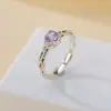 Anel Yiluyin de Cristal Natural Prata de Lei S925 Ametista Citrino Corte Martelo Estilo Europeu e Americano Fornecimento Transfronteiriço