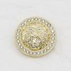 Botones de metal de alta gama estilo británico con borde de diamante y cabeza de león, botones decorativos para traje de suéter estilo Chanel, ventas directas de fábrica