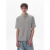 Camiseta Henley de Manga Curta com Listras Verticais Texturizadas para Homens e Mulheres Cleanfit Estilo Old Money Verão 2025 Top Casual