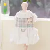 Cachorro Hippie Estilo Pastoral Roupa para Pet Primavera e Verão Fina Respirável Vestido Vazado com Encaixe para Guia para Cães Pequenos