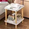 Mesita de noche para dormitorio de apartamento de alquiler, Gabinete de noche simple, Armario de almacenamiento de mesita de noche, Mesa auxiliar de madera para el hogar en la sala de estar, Mesa cuadrada pequeña