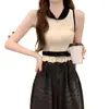 Camisola de Color Sólido de Nicho para Mujer Verano Nuevo Estilo Diseño de Moño Personalizado Ajustada Ropa Exterior Moderna Versátil Top