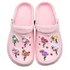 Accesorios Decorativos Transfronterizos para Zapatos Crocs, Accesorios para Zapatos de Goma Blanda con Forma de Flamenco, Dijes Desmontables para Zapatos