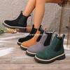 Moda Casual Transfronteriza Europea y Americana Otoño e Invierno Botines Cortos Punta Redonda Moda de Exportación Nueva Tendencia para Mujer Venta al por Mayor Talla Grande