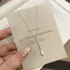 Colar Tich 999 Prata Esterlina Escovada Diamante Gota d'Água Feminino Nicho Alta Qualidade Gota d'Água Franja Corrente de Clavícula Tendência