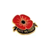 Pin de Broche Commemorativo Britânico Popular de Comércio Exterior Liga de Zinco com Óleo Broche de Flor de Papoula Vermelha Pin de Broche de Aniversário