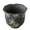 Taza de té de cerámica pintada a mano con flor de osmanthus a la luz de la luna, un juego de té para uso doméstico, perfecto como regalo para mujeres que aprecian el té