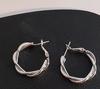 Pendientes de clip para oreja de plata S925 con tejido de aguja, estilo nicho sencillo, estilo frío, con personalidad de temperamento coreano para mujer, pendientes que combinan con todo.