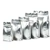 Bolsa de embalaje sellada por ocho lados aluminizada, bolsa transparente con cierre hermético tipo stand-up, bolsa de embalaje hecha a medida para té y comida para mascotas