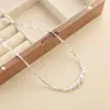 Colar Trançado de Prata Quebrada e Pérolas para Mulheres 2025 Novo Nicho Luxo Leve Moda Elegante Acessório de Corrente de Clavícula de Alta Qualidade