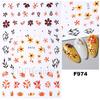 Nuevas pegatinas para uñas transfronterizas con diseño de flores de primavera, mariposas y conejos.