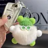 Llavero de Coche Colgante de Piel de Conejo Rex Real Bola de Felpa Muñeca Colgante para Mochila Colgante de Hada Lazo