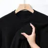 Suéter de tricô liso, gola redonda, para homens, exportação transfronteiriça, nova coleção outono/inverno 2026, feito com fio core-spun, suéter básico versátil