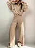 Colección nueva de mujer Y2 Amazon 2026 transfronteriza: Ropa de trabajo cómoda y casual de estilo europeo y americano, con prendas exteriores de color liso y pantalones de pierna ancha