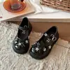 Zapatos Negros de Cuero de Moda de Verano 2026 para Niñas, Mocasines de Moda con Lazo para Actuación Infantil, Zapatos Individuales para Niños Pequeños