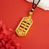 Collar con Ábaco Chapado en Oro Estilo Antiguo y Cuerda Negra Estilo Chino, Joyería Auspiciosa Retro Tendencia Nacional para Mujeres, Venta al por Mayor desde Fabricante