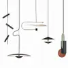 Luminária pendente minimalista italiana de aço inoxidável para quarto, com cabeça prateada e holofote inteligente, compatível com o aplicativo Mi Home, livre de liga metálica