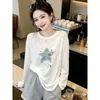 Moda Otoño 2026 Diseño Moderno Corte Relajado Delgado Holgado Transpirable Manga Larga Camiseta Top para Mujer