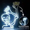Luz de Neón LED Halloween Calavera Saludando Tablero Trasero Fantasma Murciélago Decoración de Ambiente para Fiesta Luz Nocturna