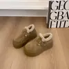 Elegantes mocasines estilo Birkenstock con suela gruesa para aumentar la altura, forrados de felpa, para mujeres menudas, cálidas botas de nieve para el invierno 2026
