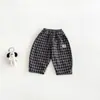 Pantalones Casuales de Cuadros para Niños Dianxi para Bebés y Niños Pequeños, Nueva Colección de Otoño, Oso de Dibujos Animados, Elegantes, Versátiles, Pantalones Holgados de Pierna Ancha