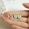 Aretes de Resina de Frutas Coloridos Aretes de Durazno Dulce Fresco No Alérgicos Aretes de Fresa Lindos Sin Agujeros en las Orejas