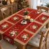 Venda Quente Transfronteiriça Jogo Americano Caminho de Mesa Tema de Natal Atmosfera Festiva Decoração Jogo Americano à Prova de Manchas Jogo de Mesa Caminho de Mesa Em Estoque