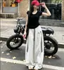 Calça Esportiva Feminina de Secagem Rápida com Bordado de Letras Estilo Streetwear Americano Verão 2026 Fina Solta Emagrecedora