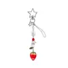 Llavero Colgante de Fresa Perla Cristal Estrella Encanto Dulce Versátil Accesorio de Bolsa Estilo Ins Adorno Lindo