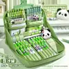 Estuche de Lápices Panda de 12 Compartimentos Gran Capacidad Estuche de Lápices para Niña 2025 Nuevo Estuche de Lápices para Escuela Secundaria para Estudiantes Hombres y Mujeres