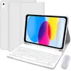 Compatible con tablet iPad A16, teclado Bluetooth externo, funda protectora de 11ª generación de 10.9 pulgadas con ranura para lápiz, cubierta magnética de cuero