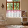 Cortina de café com bolso para varão de renda xadrez para comércio exterior transfronteiriço, cortina curta, meia cortina, cortina divisória, cortina de cozinha, estilo pastoral japonês e coreano atacado