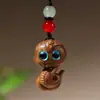 Llavero Colgante Zodiaco Serpiente Doce Animales con Incienso de Sándalo, Adorno de Llave de la Paz, Colgante Creativo para Cadena de Teléfono para Hombres y Mujeres