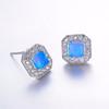 Pendientes AliExpress Plataforma Amazon Hot White K + Pendientes cuadrados de ópalo blanco Exquisitos pendientes