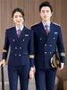 Traje de Capitán de Asistente de Tren de Alta Velocidad Set de Uniforme de Auxiliar de Vuelo Uniforme de Protocolo de Imagen para Hombres y Mujeres Uniforme de Guardia de Seguridad Ropa de Trabajo Profesional