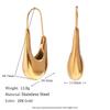 Pendientes de diseño de personalidad de nicho de moda europea y americana, acero inoxidable chapado en oro de 18 quilates, pendientes creativos nuevos con pasador brillante para mujer