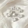 Configuração de Quatro Garras com Quatro Pedras de Zircônia Quadradas, Garra Banhada Zircônia Pulseira DIY Acessórios de Joias Garra Diamante