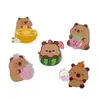 Capibara de Fruta de Dibujos Animados Broche DIY Súper Lindo Parche Acrílico Accesorios para el Cabello DIY Accesorios para la Cabeza